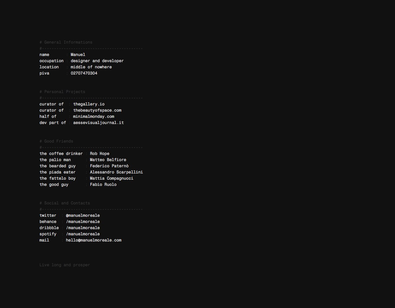 Manuel Moreale Website Screenshot