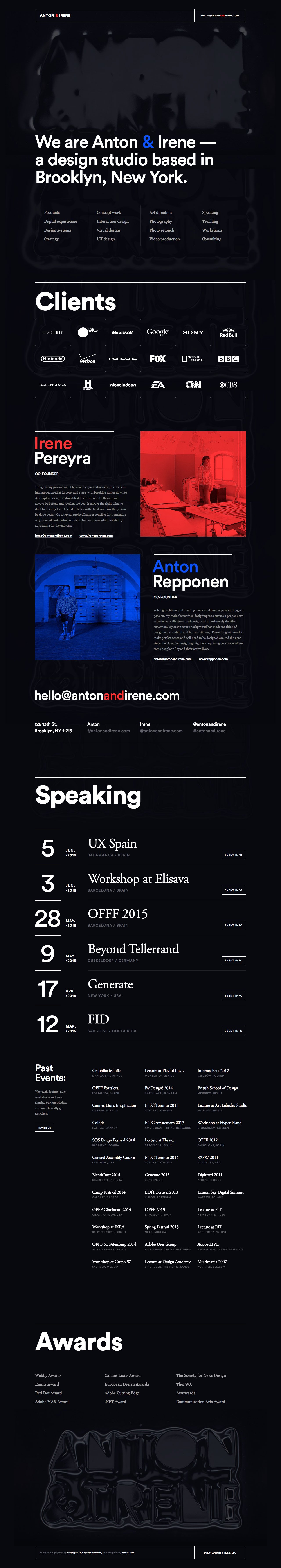 Anton & Irene Website Screenshot