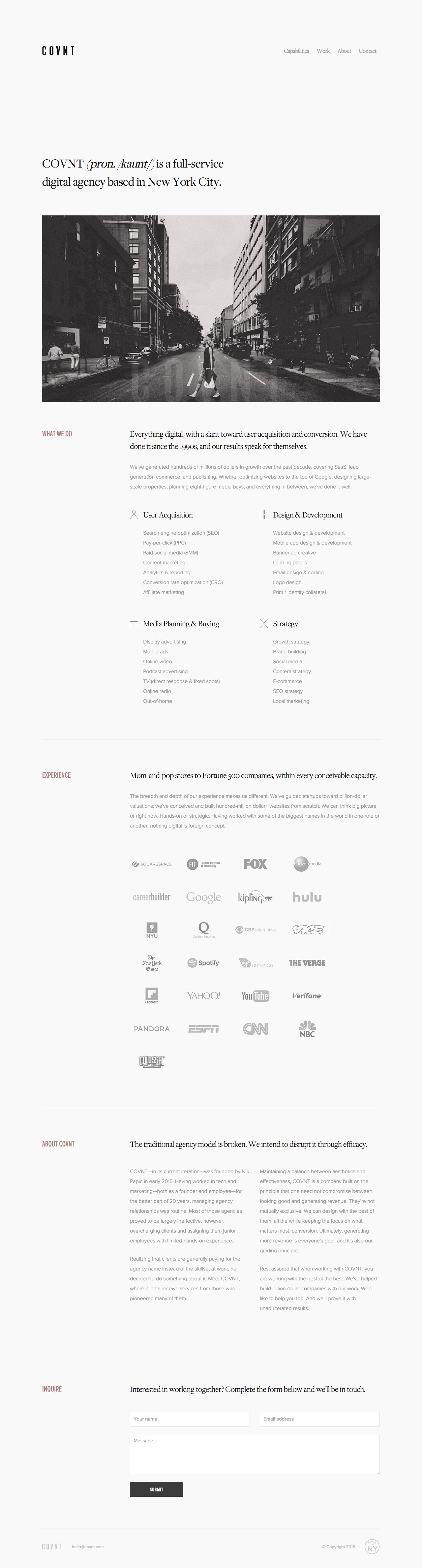 COVNT Website Screenshot