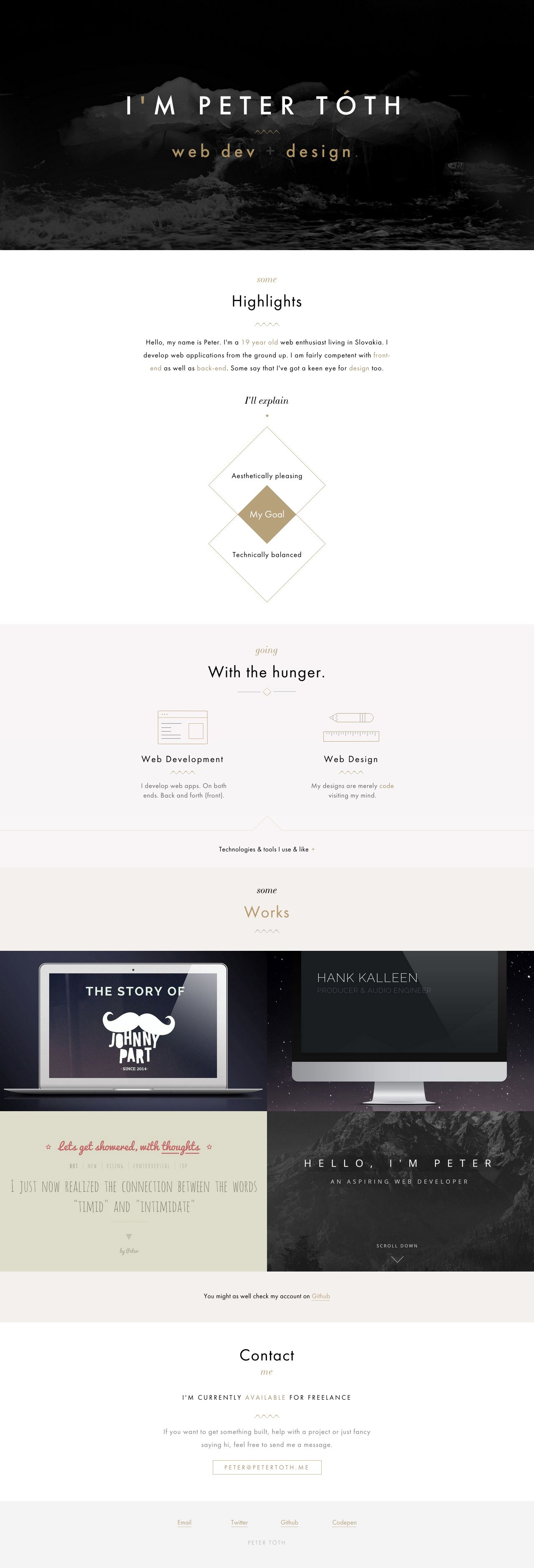 Peter Tóth Website Screenshot