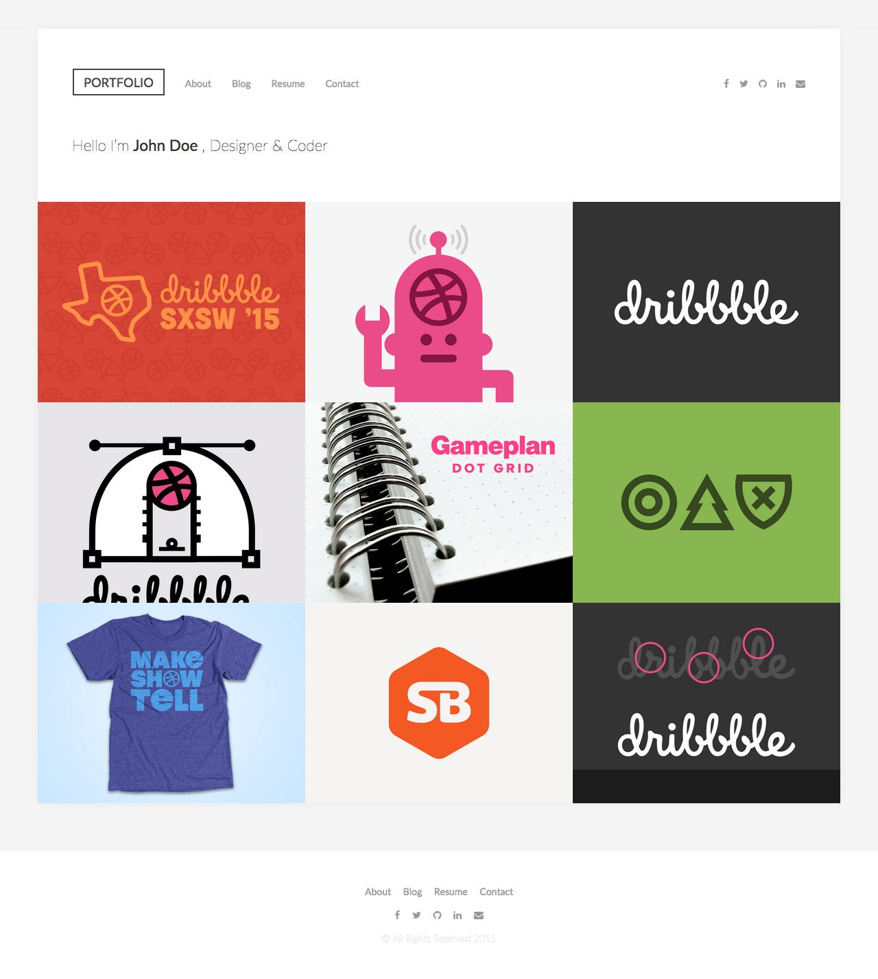 DribbbleFolio Website Screenshot