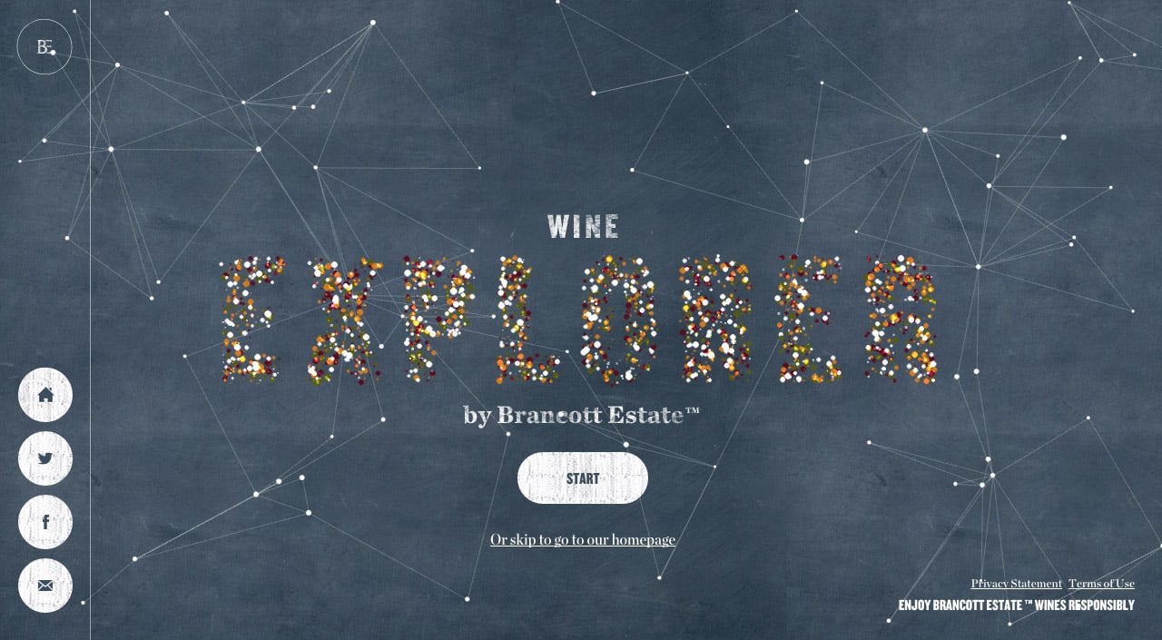 Brancott Estate Wine Explorer Website Screenshot