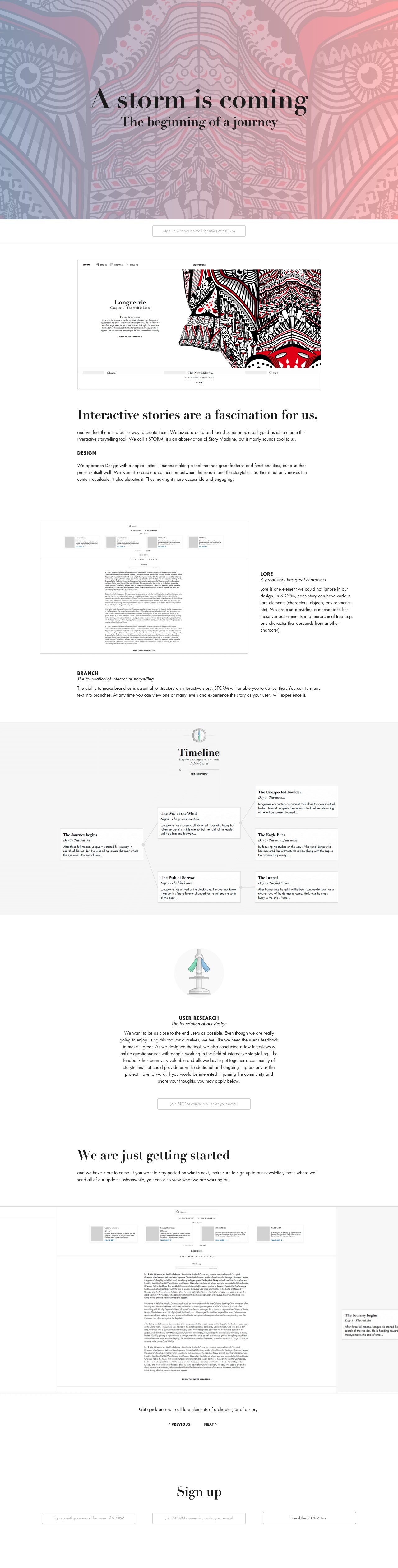 A Storm is Coming Website Screenshot