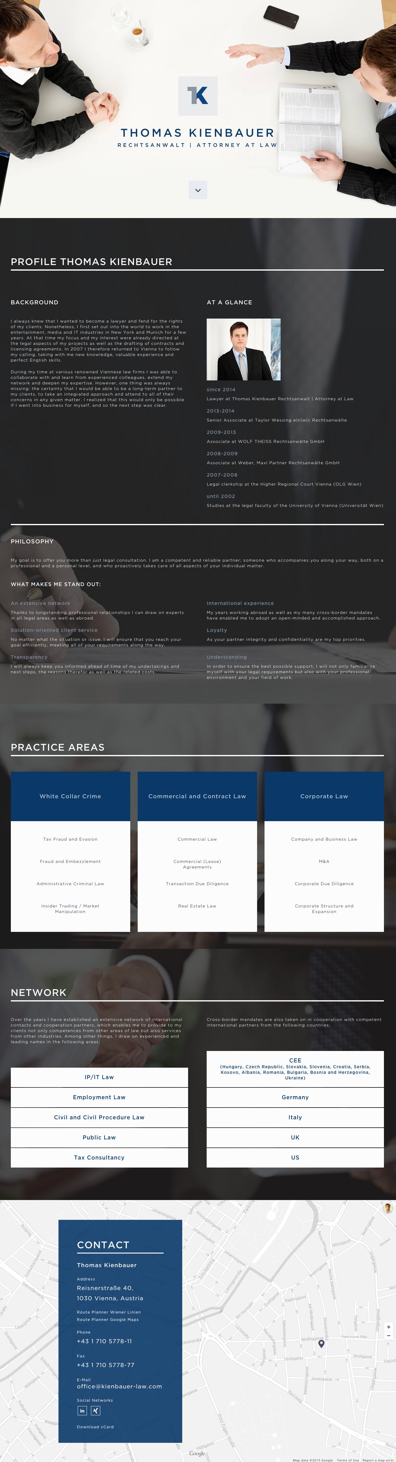 Kienbauer-Law Website Screenshot