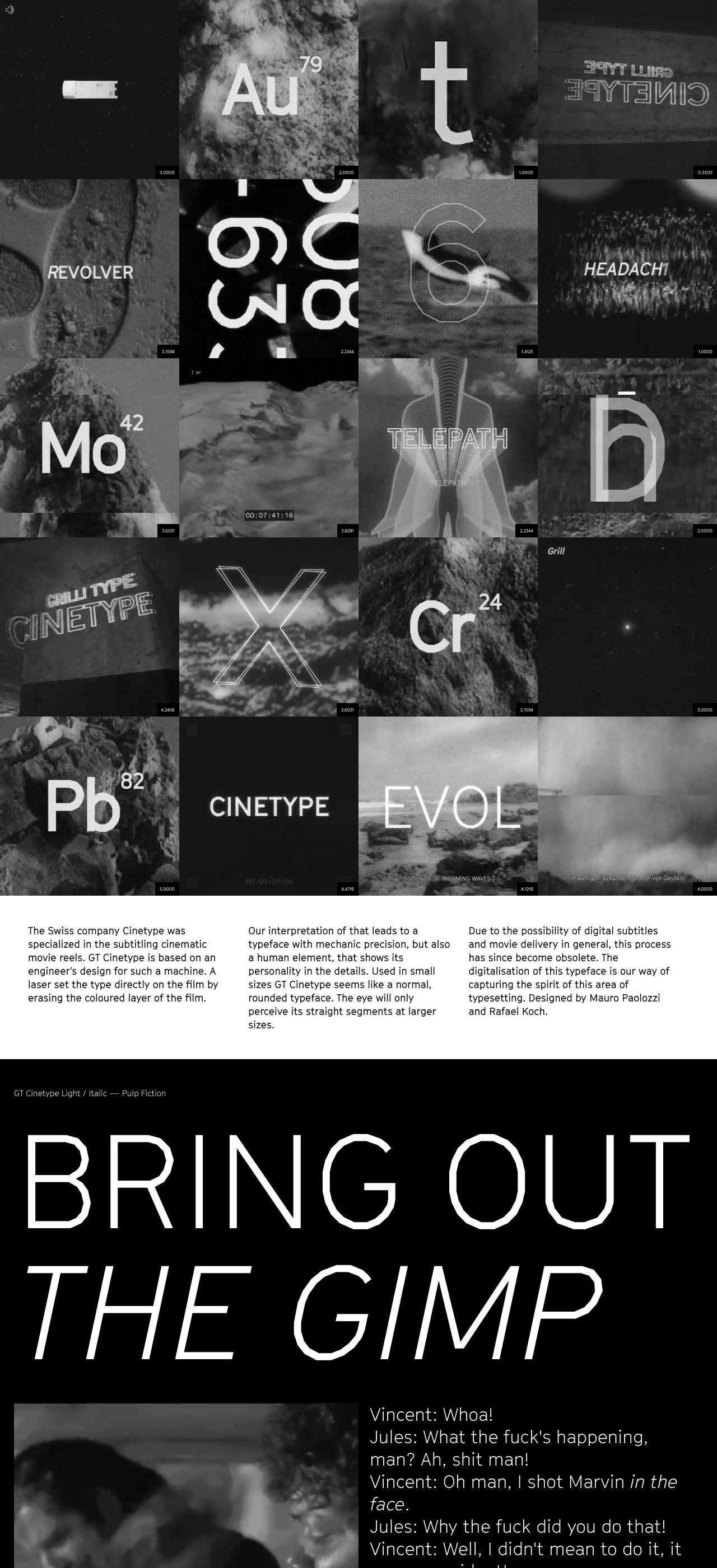 GT Cinetype Website Screenshot