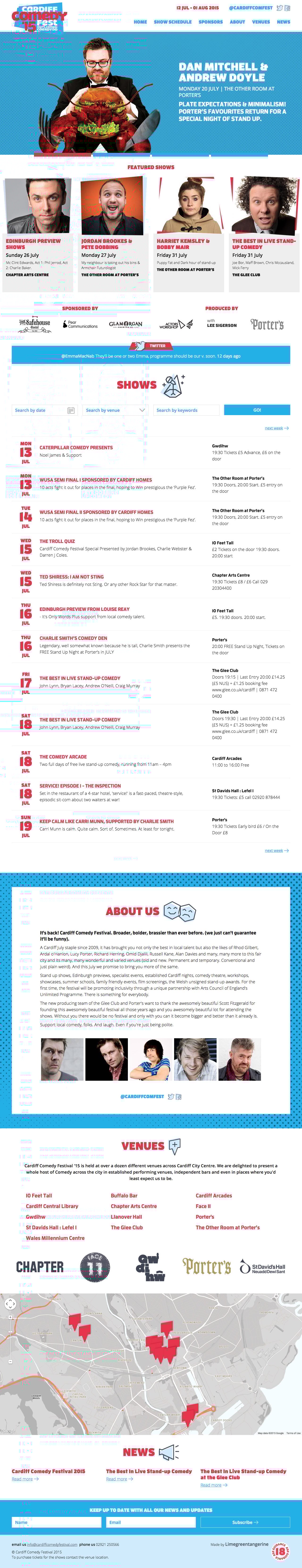 Cardiff Comedy Festival Website Screenshot
