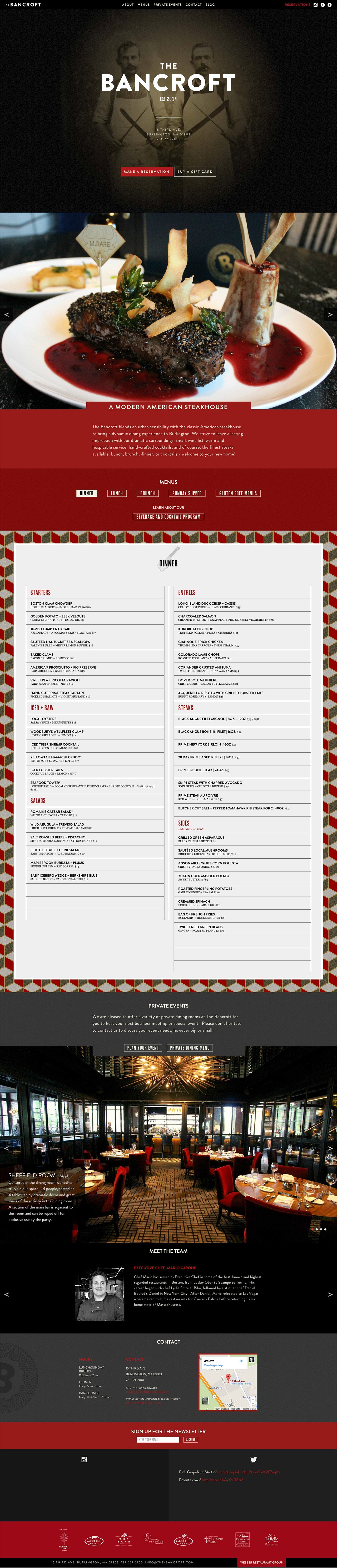 The Bancroft Website Screenshot