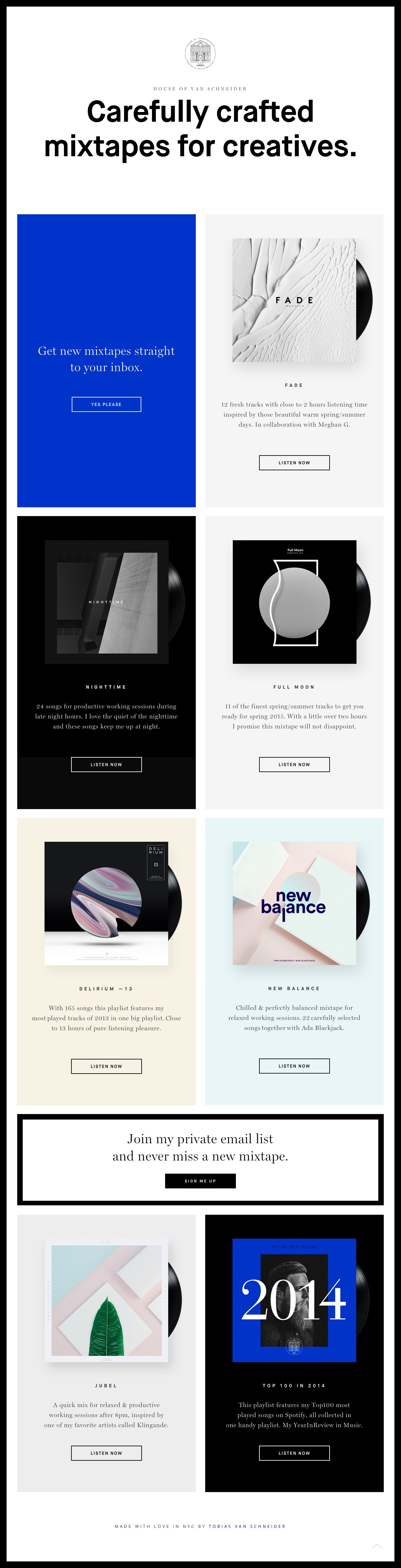 Tobias van Schneider mixtapes Website Screenshot