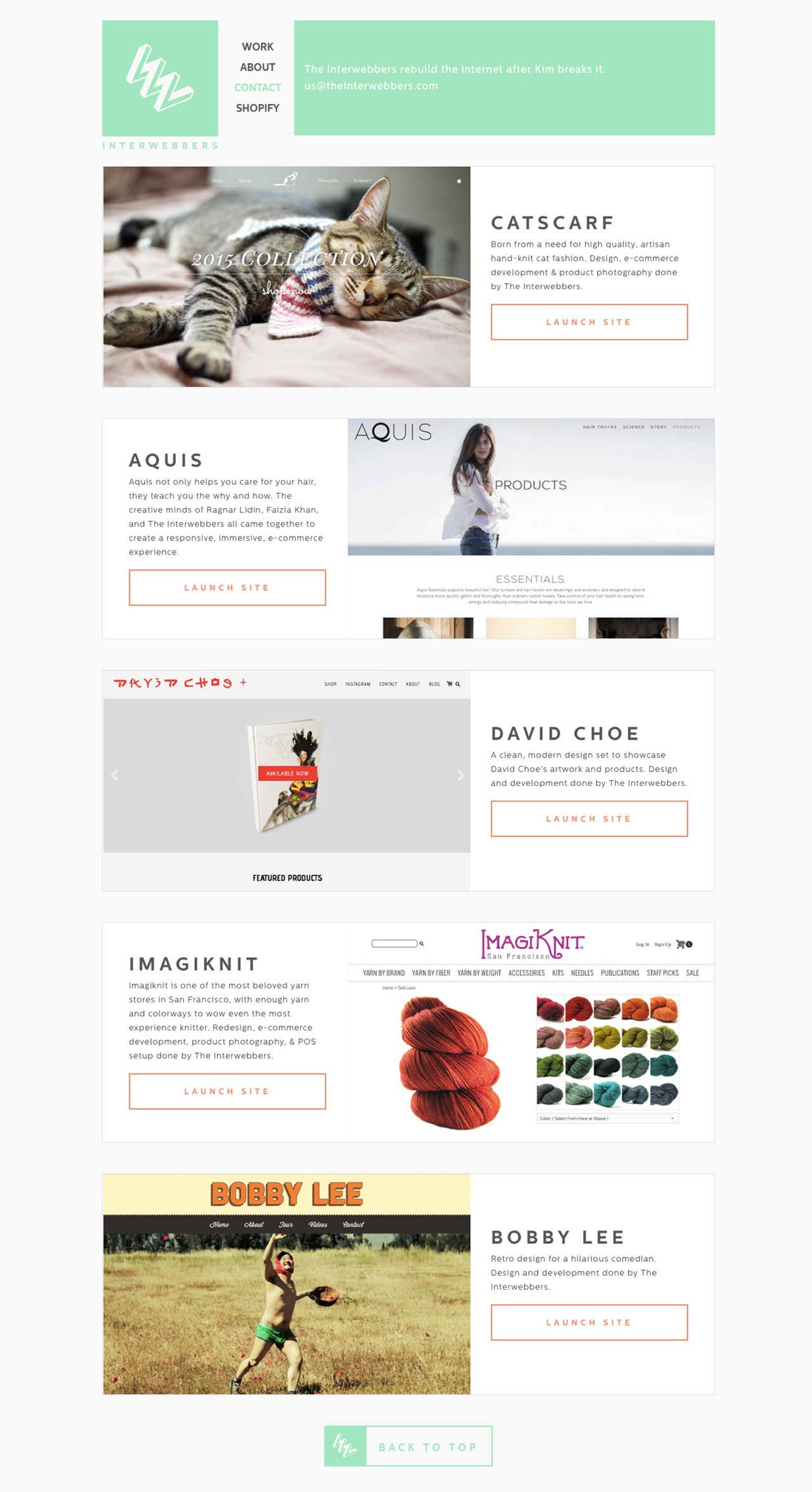 The Interwebbers Website Screenshot