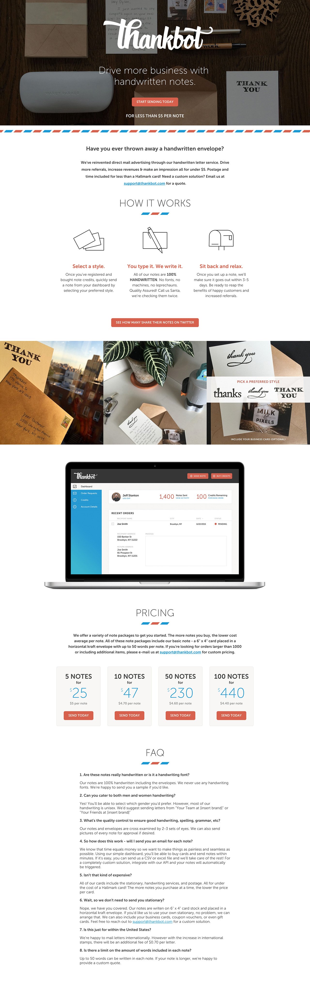 Thankbot Website Screenshot