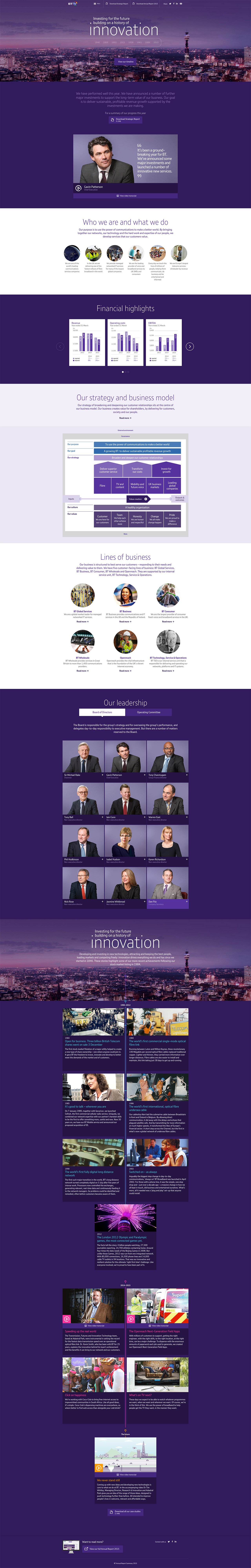 BT Annual Report Review 2015 Website Screenshot