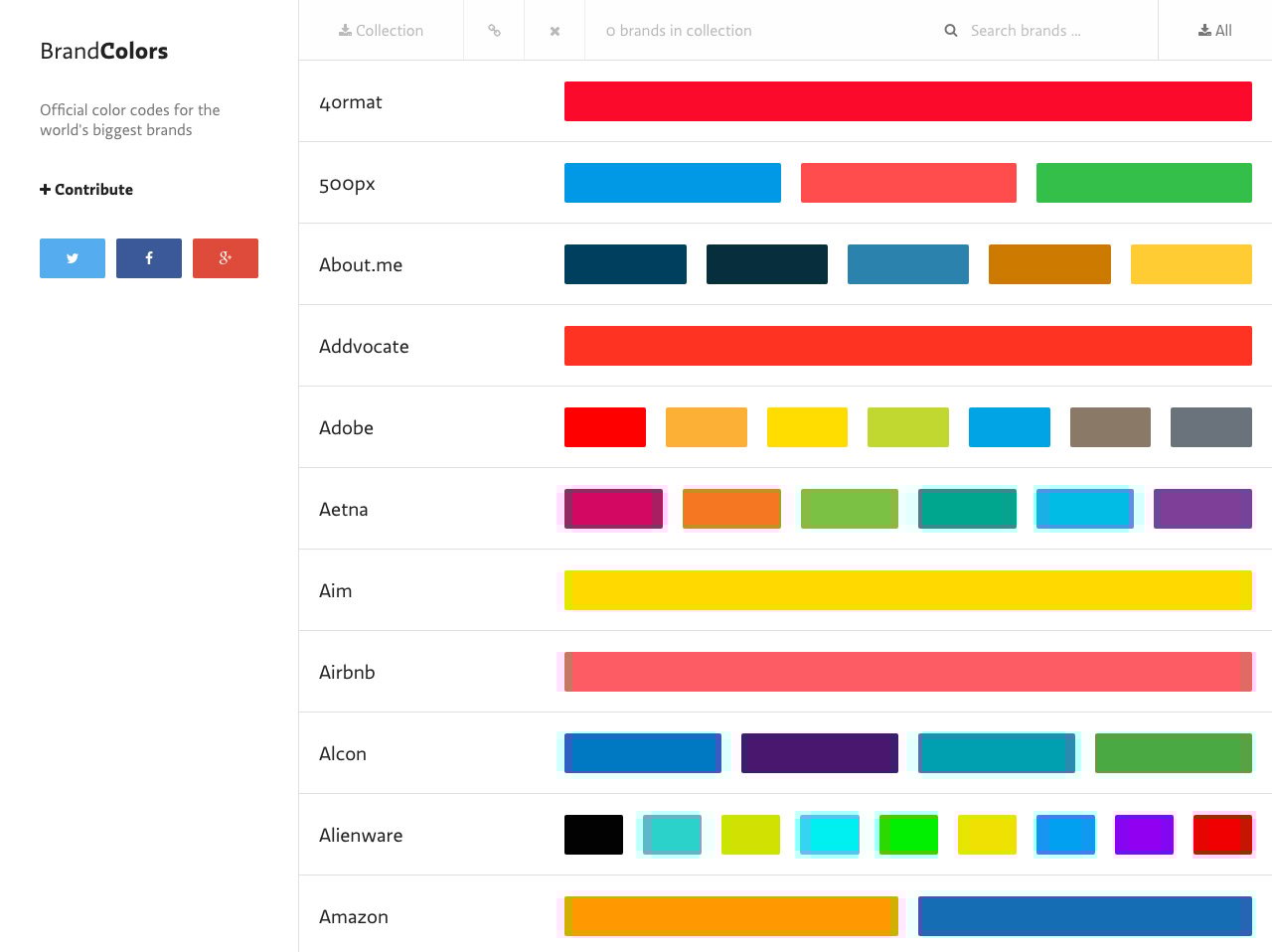 BrandColors Website Screenshot