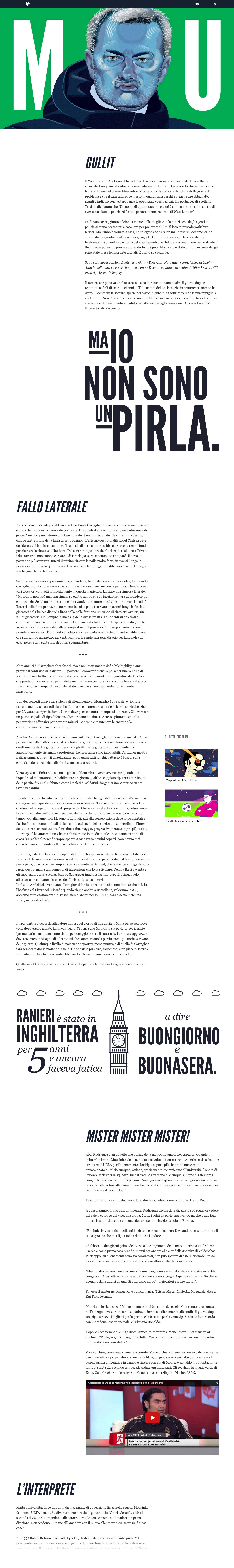 Who is Mourinho? Website Screenshot