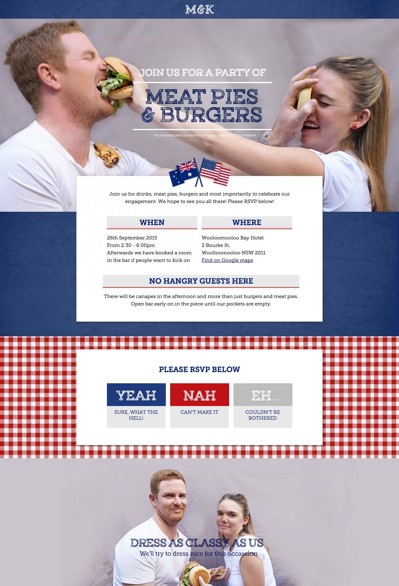Mitch & Kelsy’s Engagement Website Screenshot