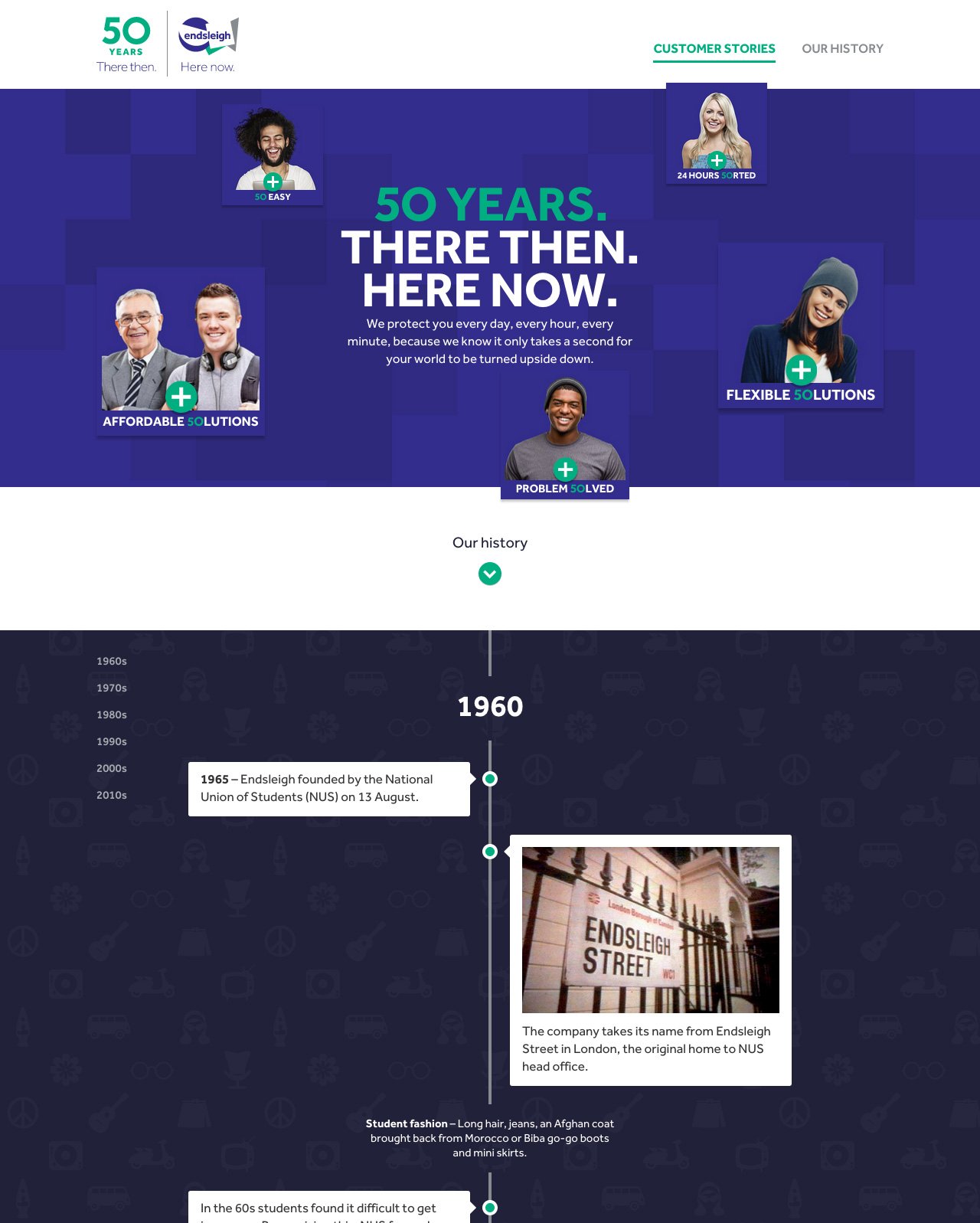 Endsleigh Jubilee Website Screenshot