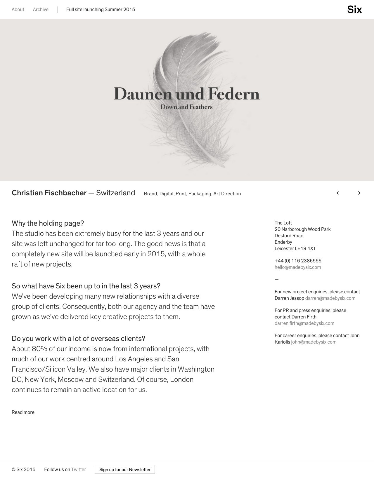 Six Website Screenshot