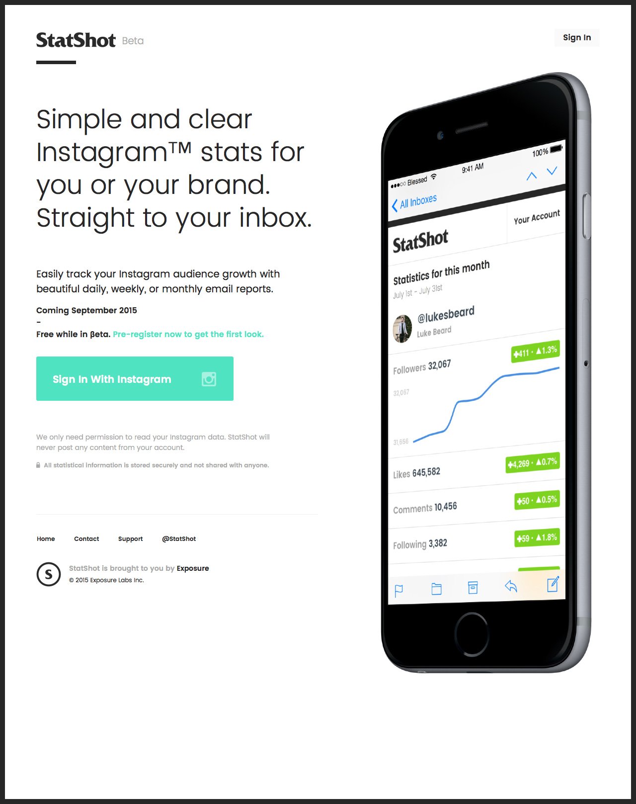 StatShot Website Screenshot