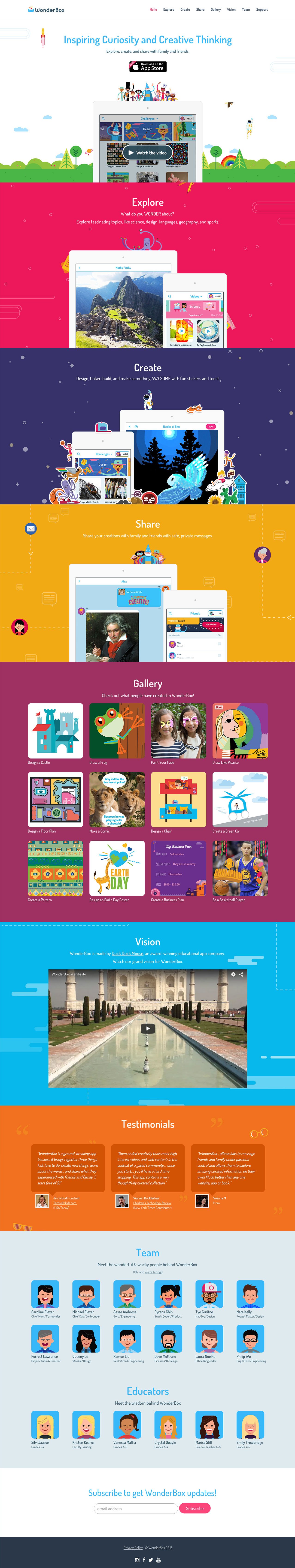 WonderBox Website Screenshot