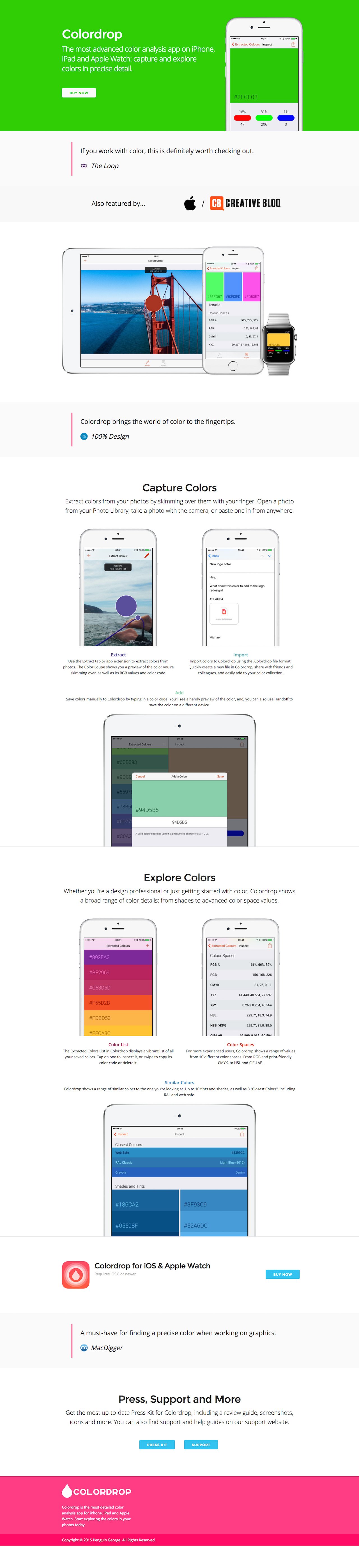 Colordrop Website Screenshot