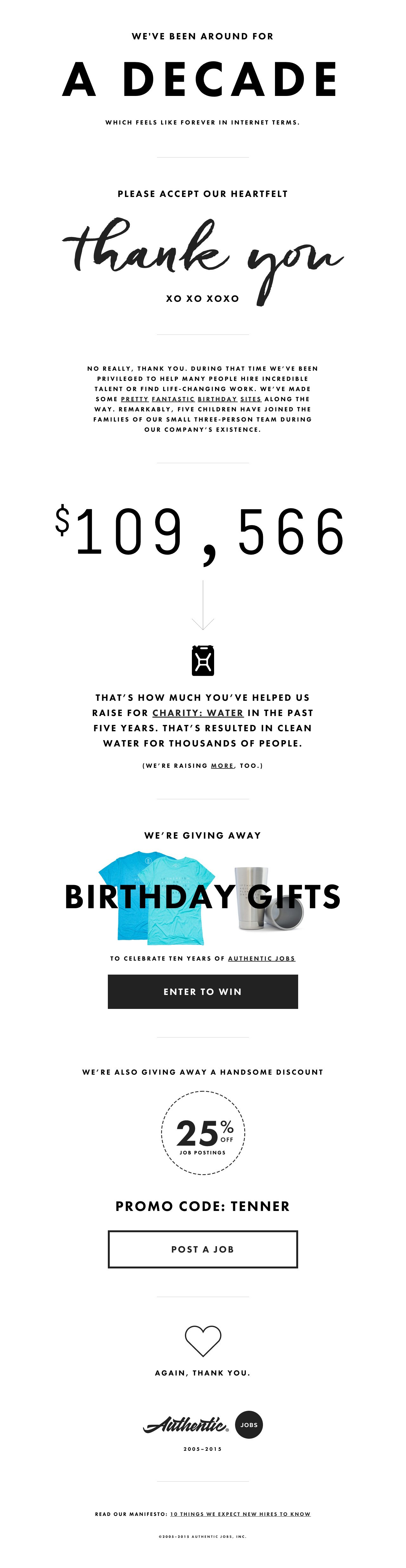 Authentic Jobs Tenth Anniversary Website Screenshot