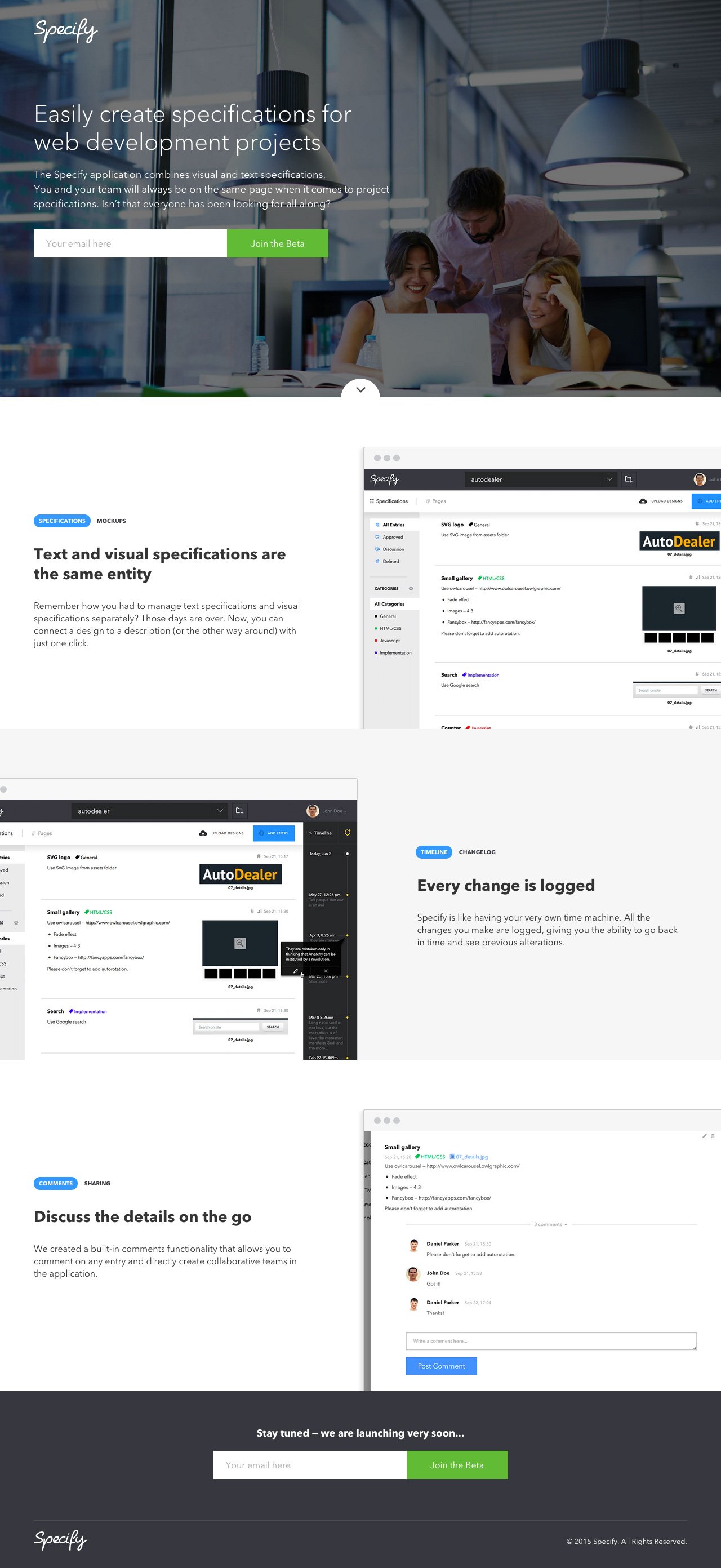 Specify Website Screenshot
