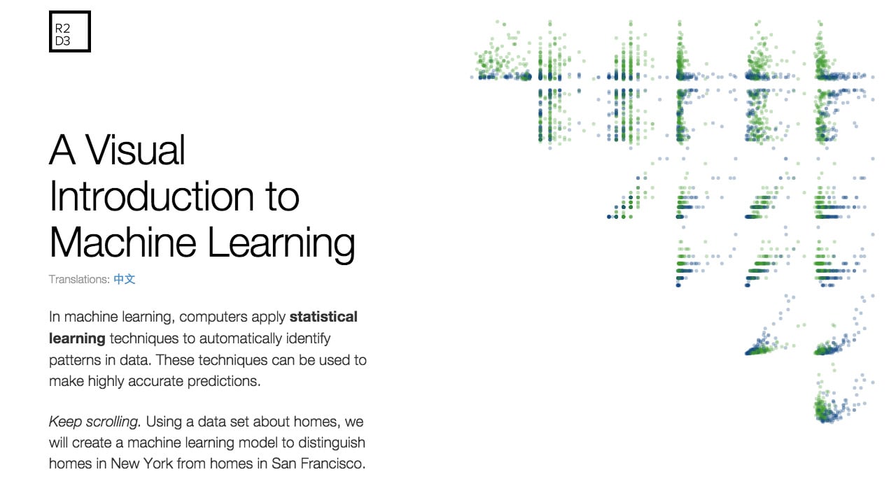 A Visual Introduction to Machine Learning Website Screenshot
