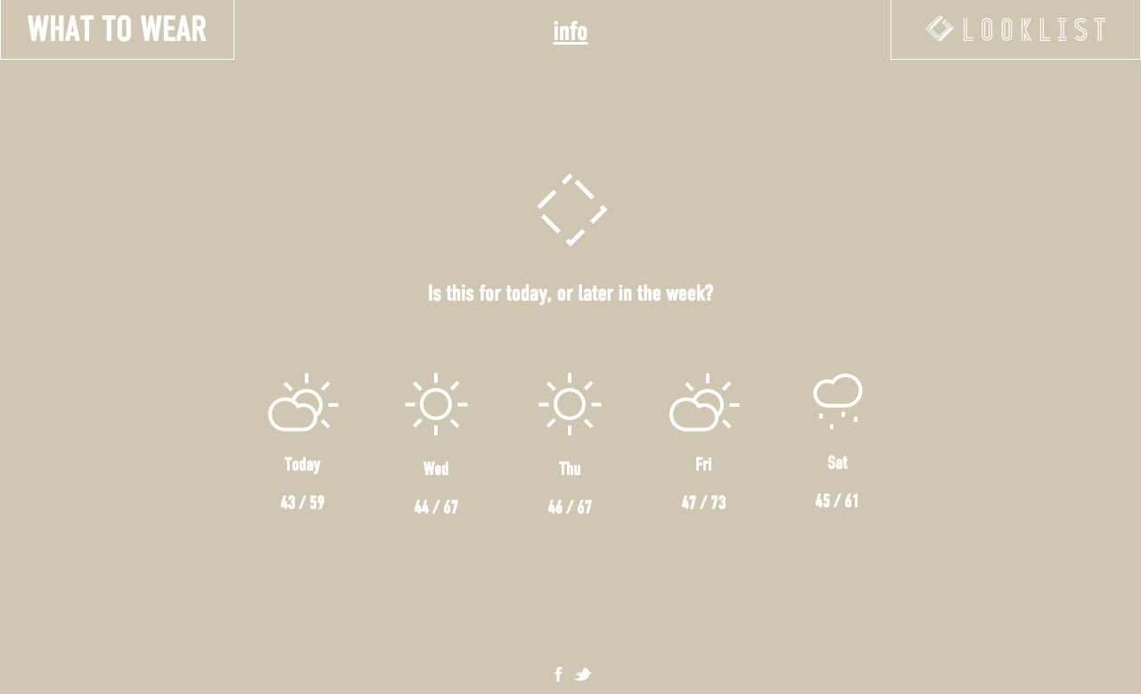What To Wear Website Screenshot