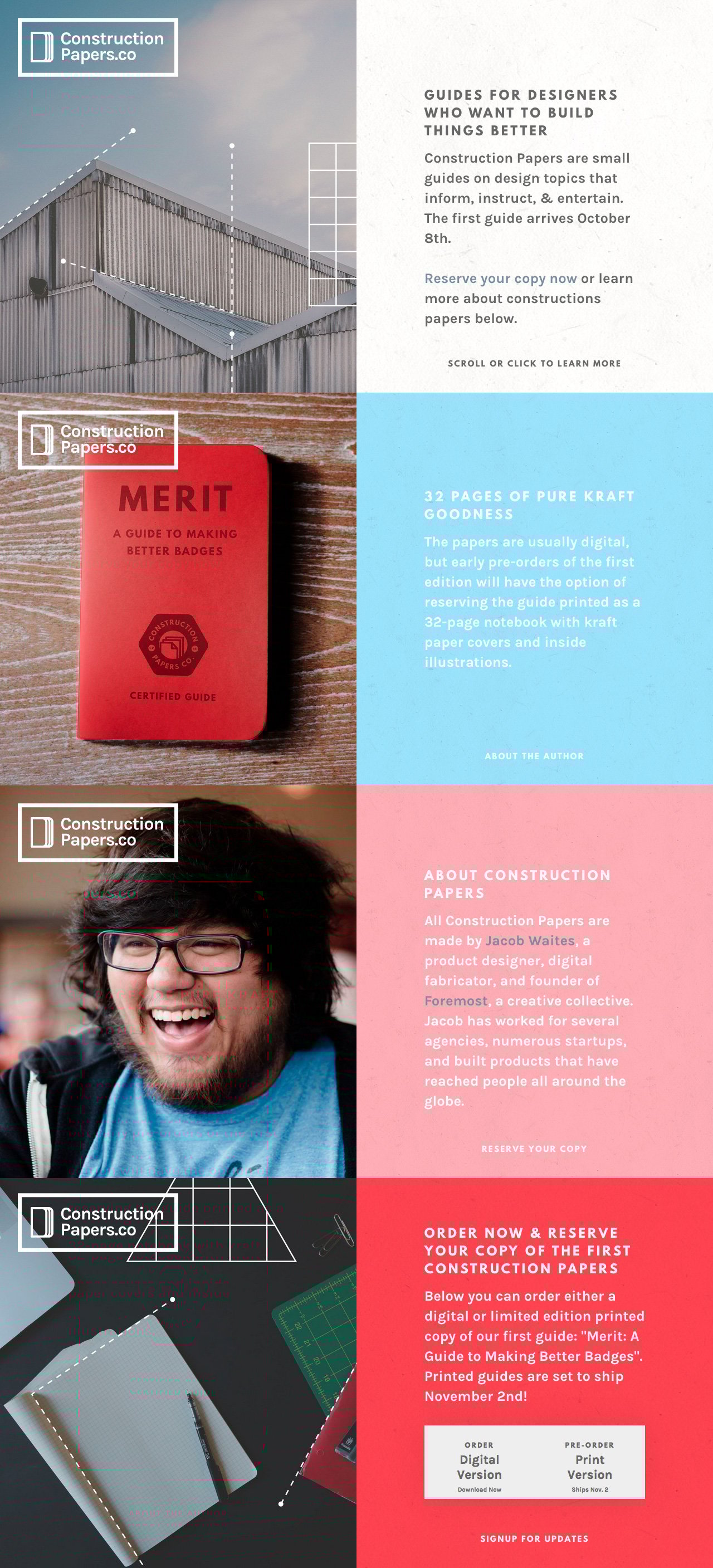 Construction Papers Website Screenshot