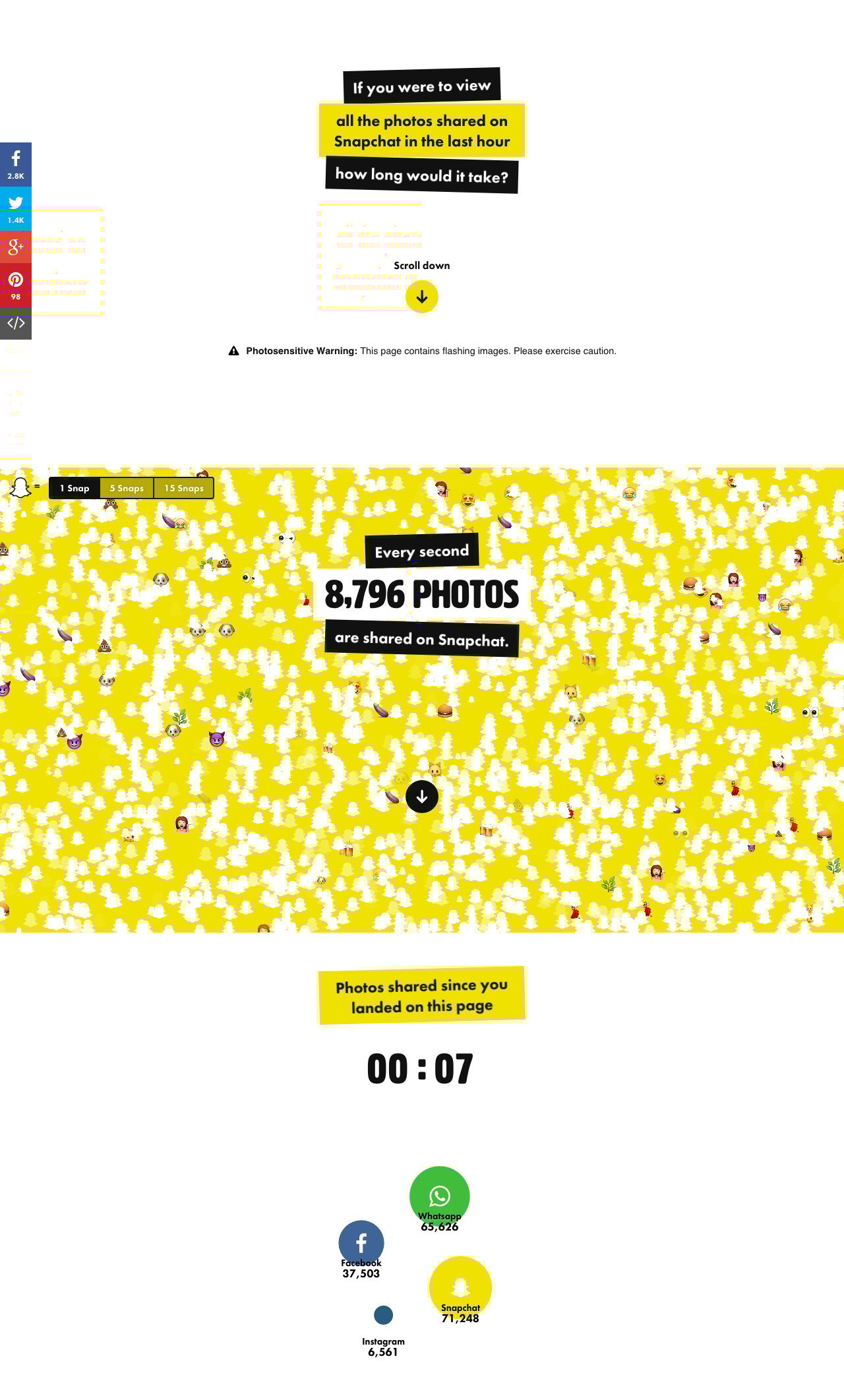 How big is Snapchat? Website Screenshot