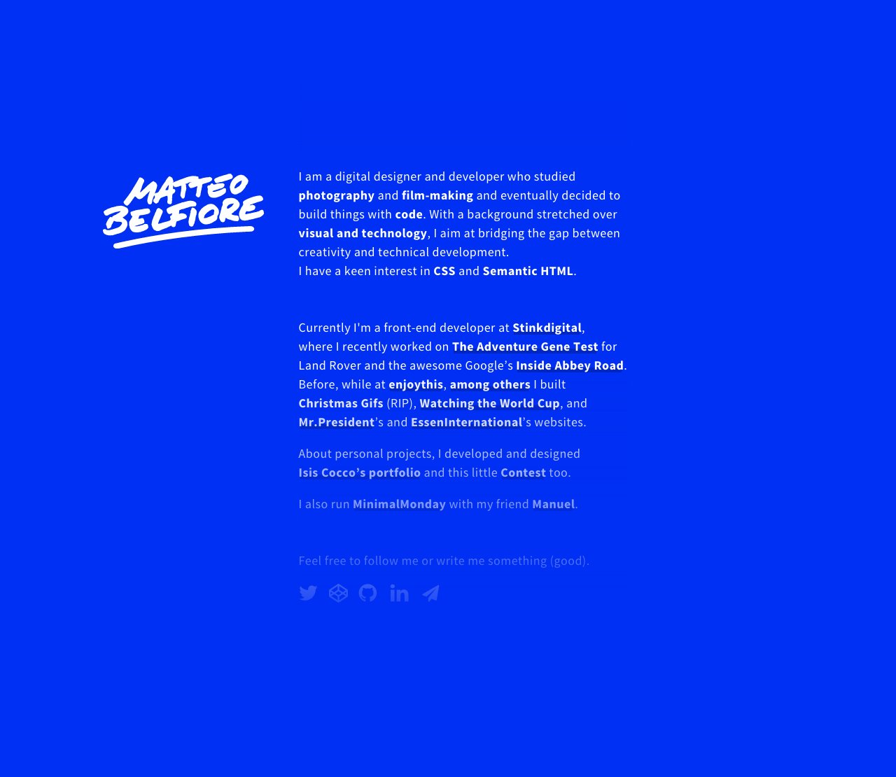 Matteo Belfiore Website Screenshot