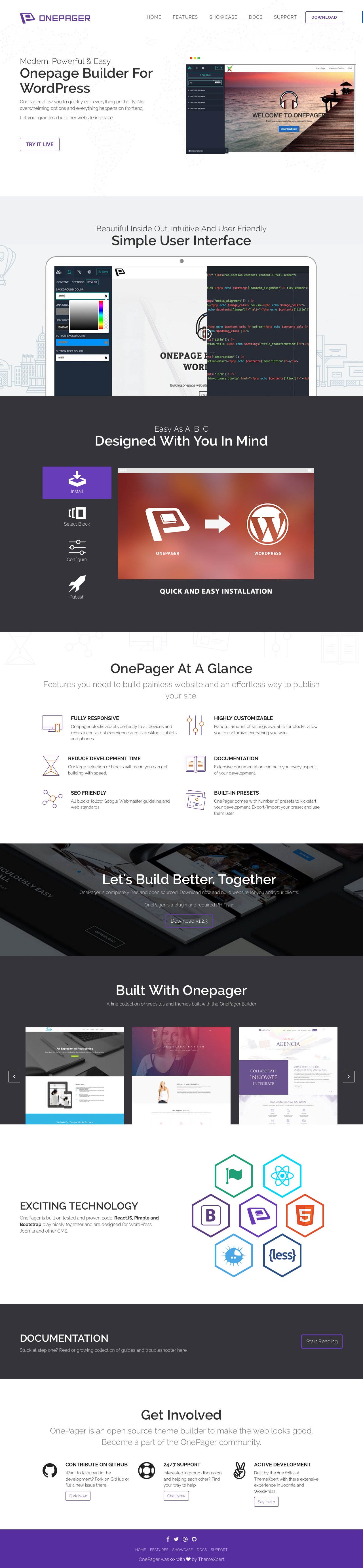 OnePage Builder Website Screenshot