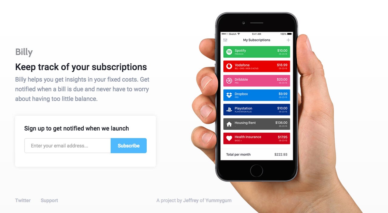 Billy Website Screenshot