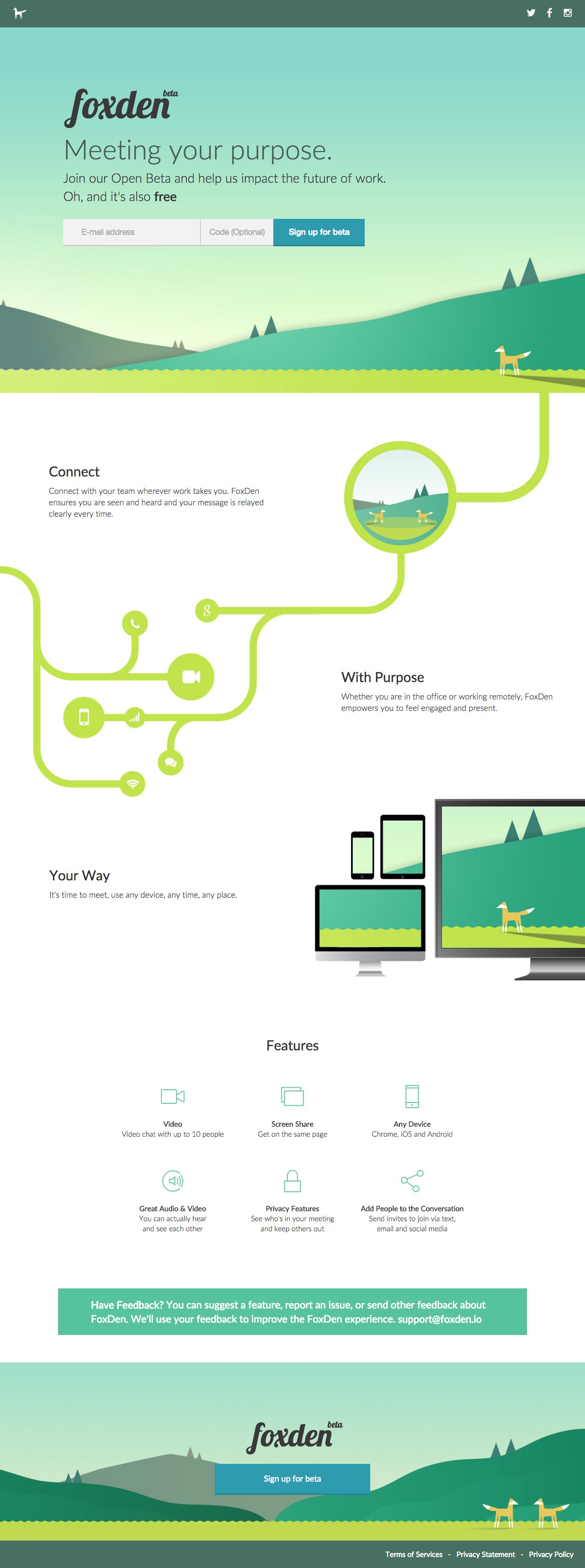 FoxDen Website Screenshot