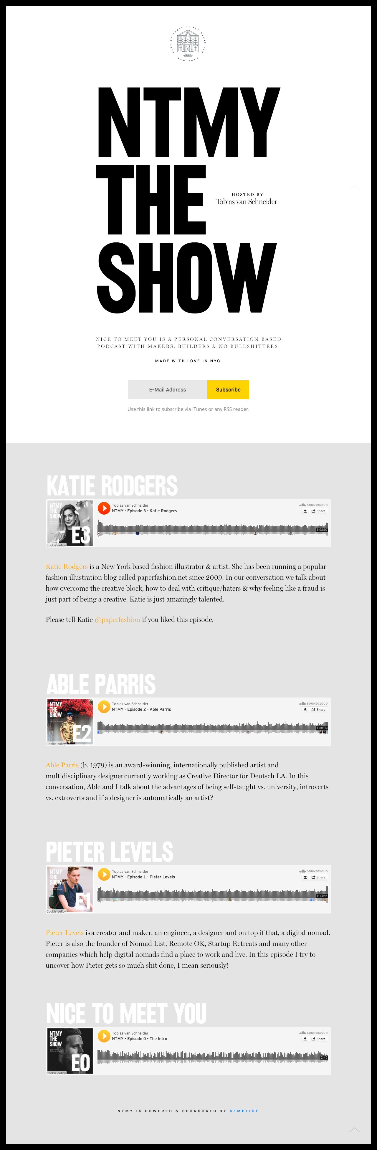 Nice To Meet You Website Screenshot