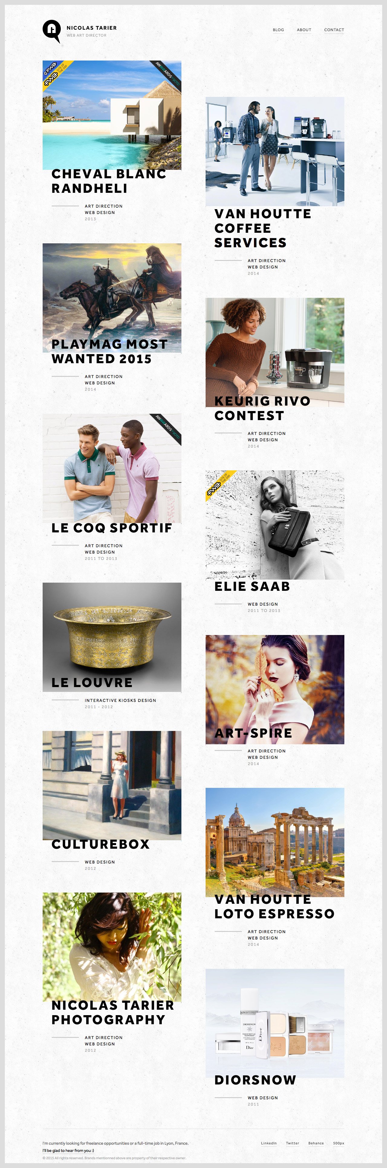 Nicolas Tarier Website Screenshot