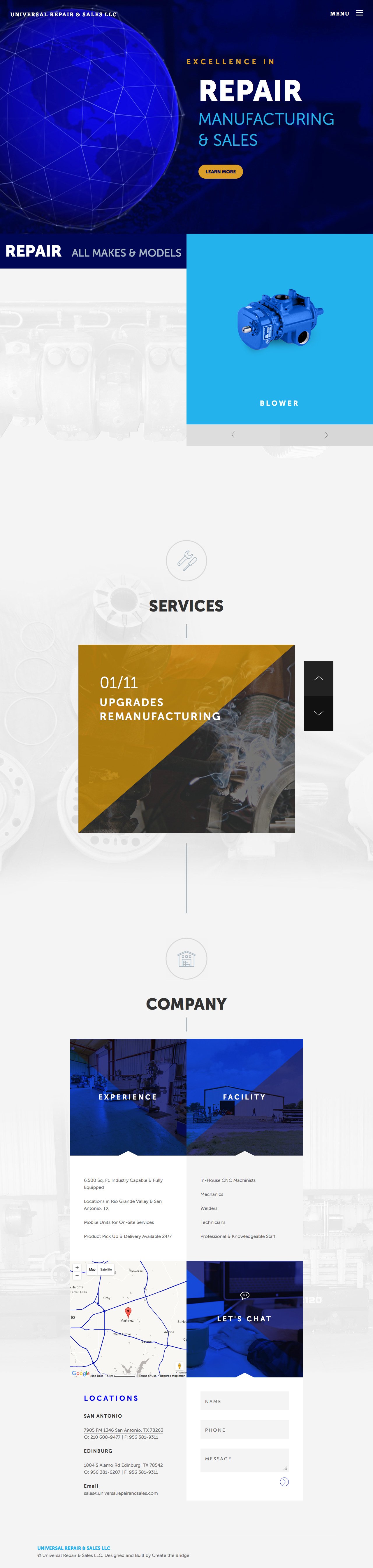 Universal Repair & Sales LLC Website Screenshot