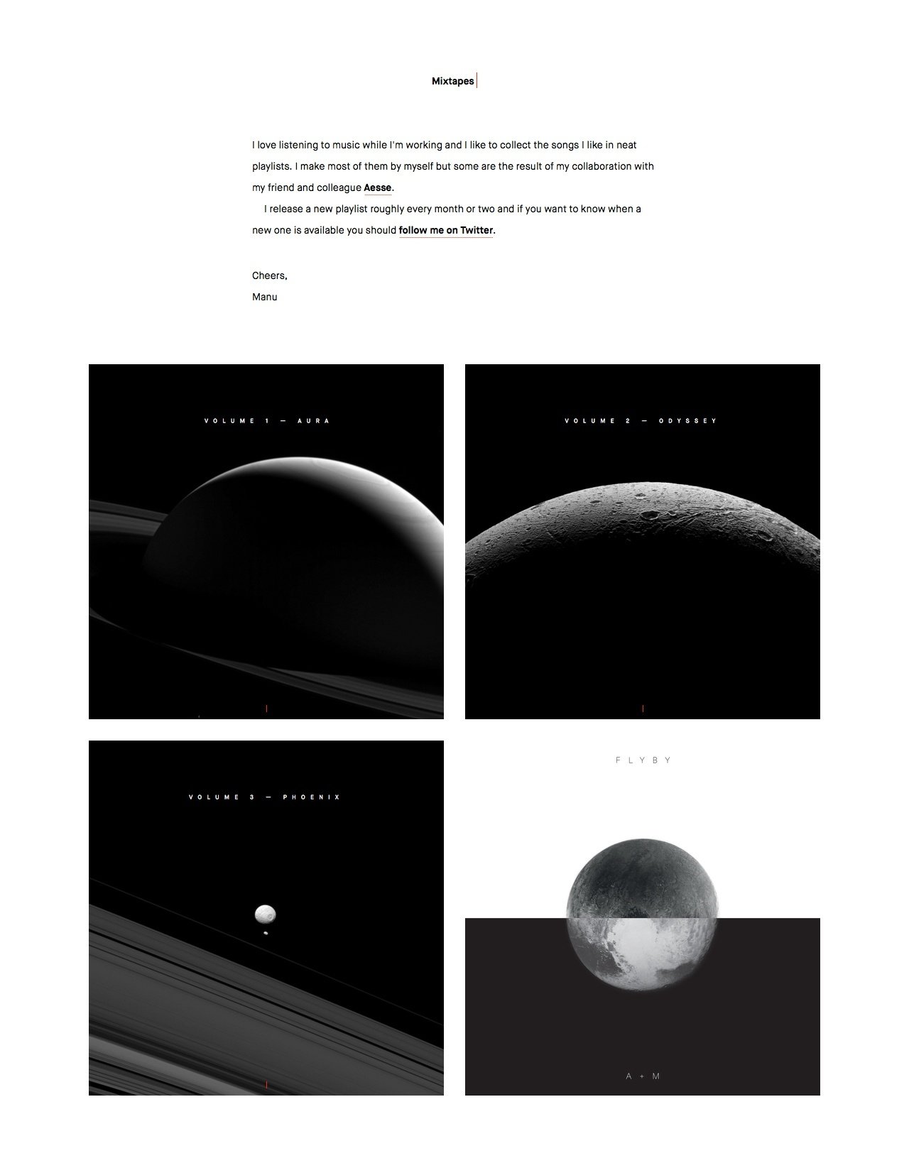 Mixtapes Website Screenshot