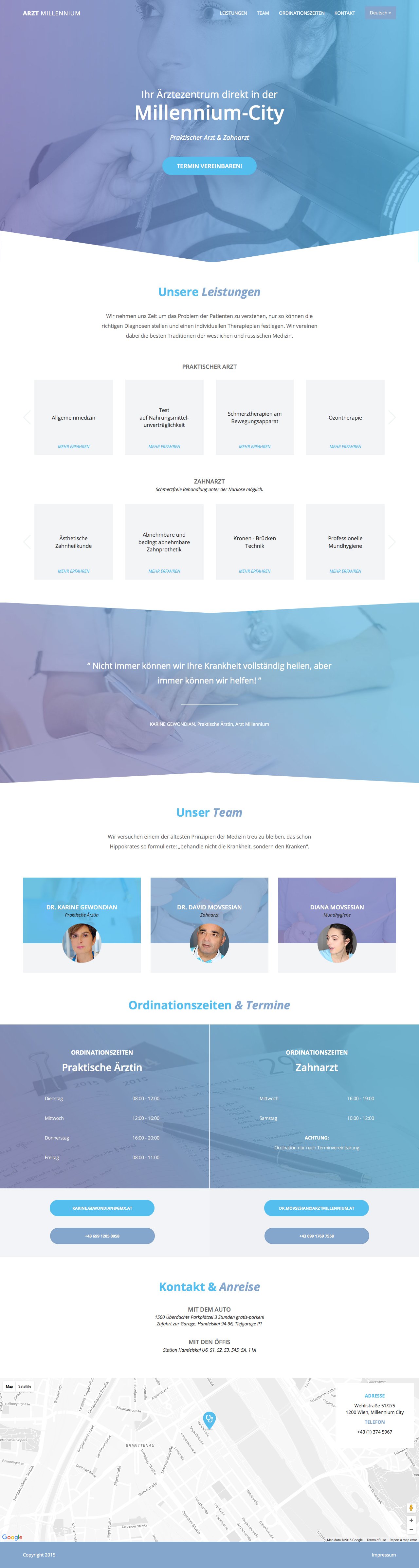 Arzt Millennium Website Screenshot