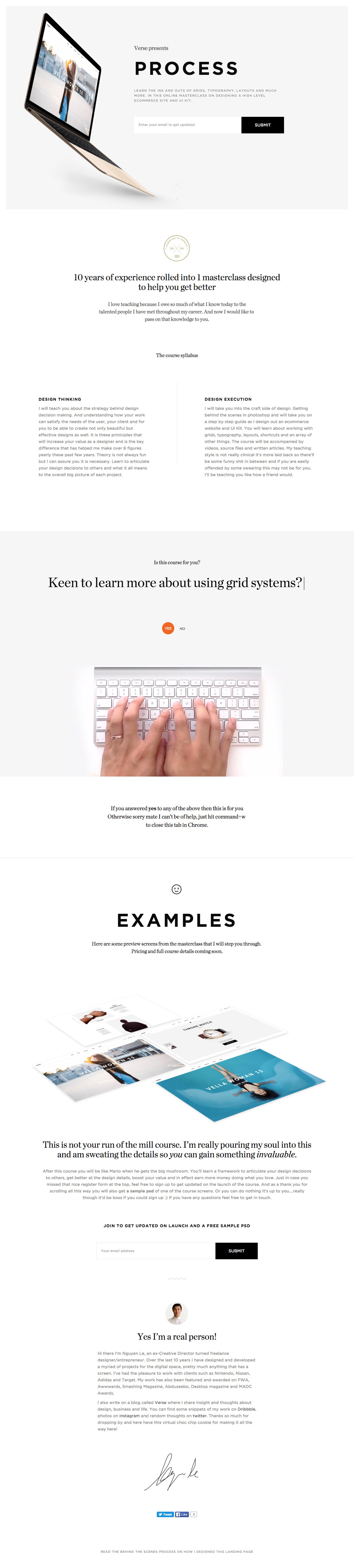 Process: Design Masterclass Website Screenshot