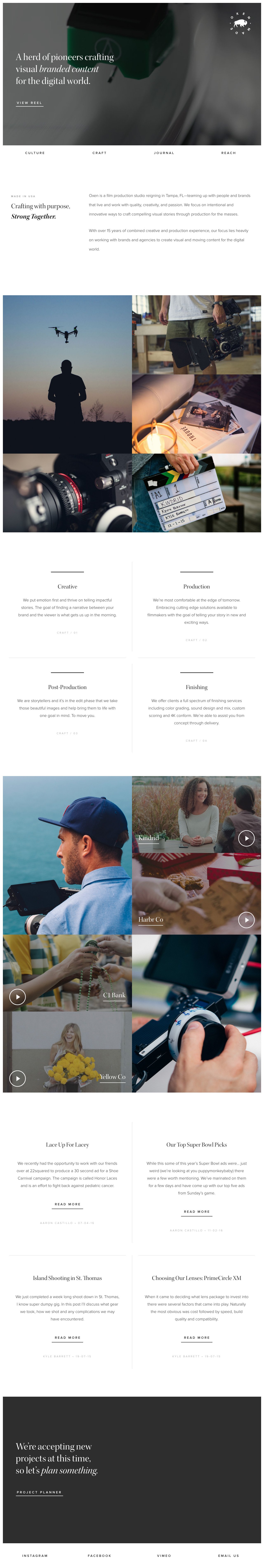 Oxen Made Website Screenshot