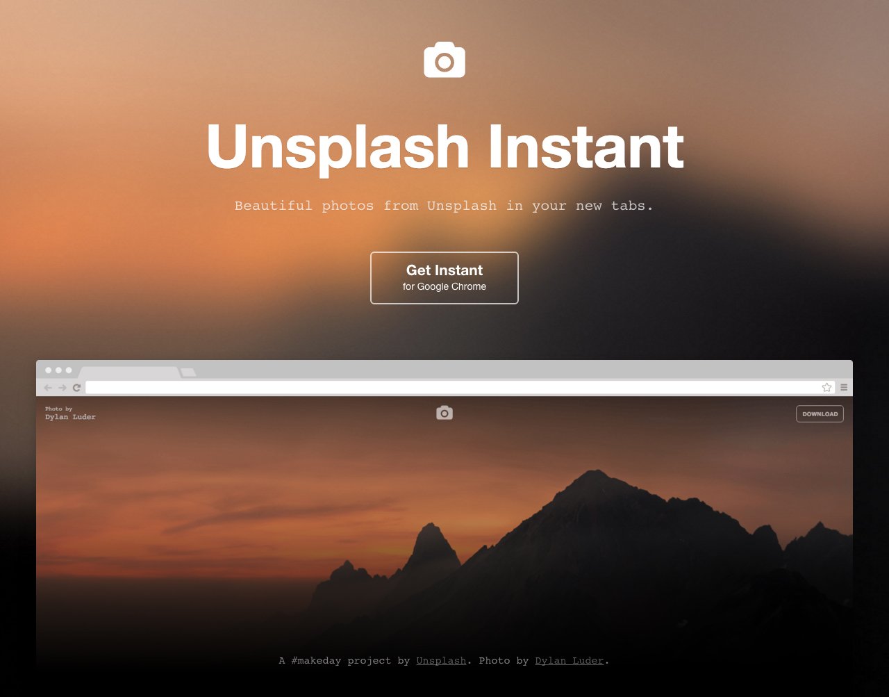 Unsplash Instant Website Screenshot