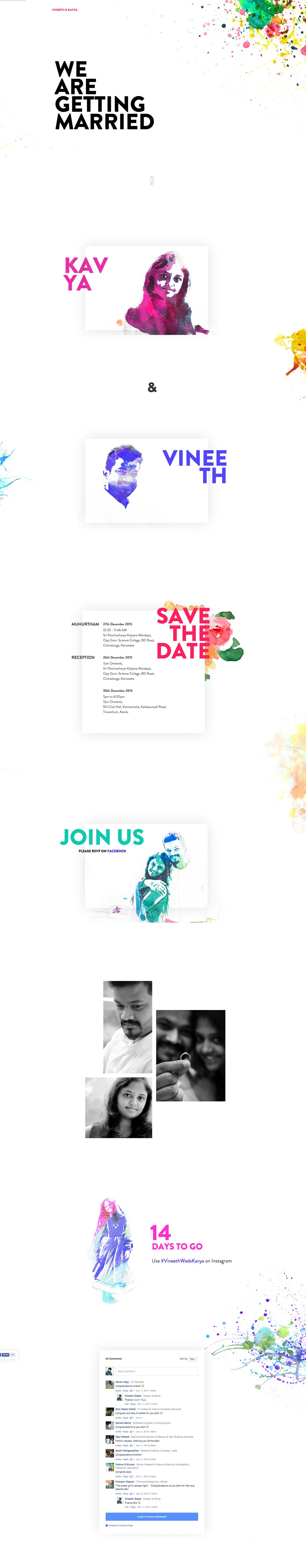 Vineeth Weds Kavya Website Screenshot