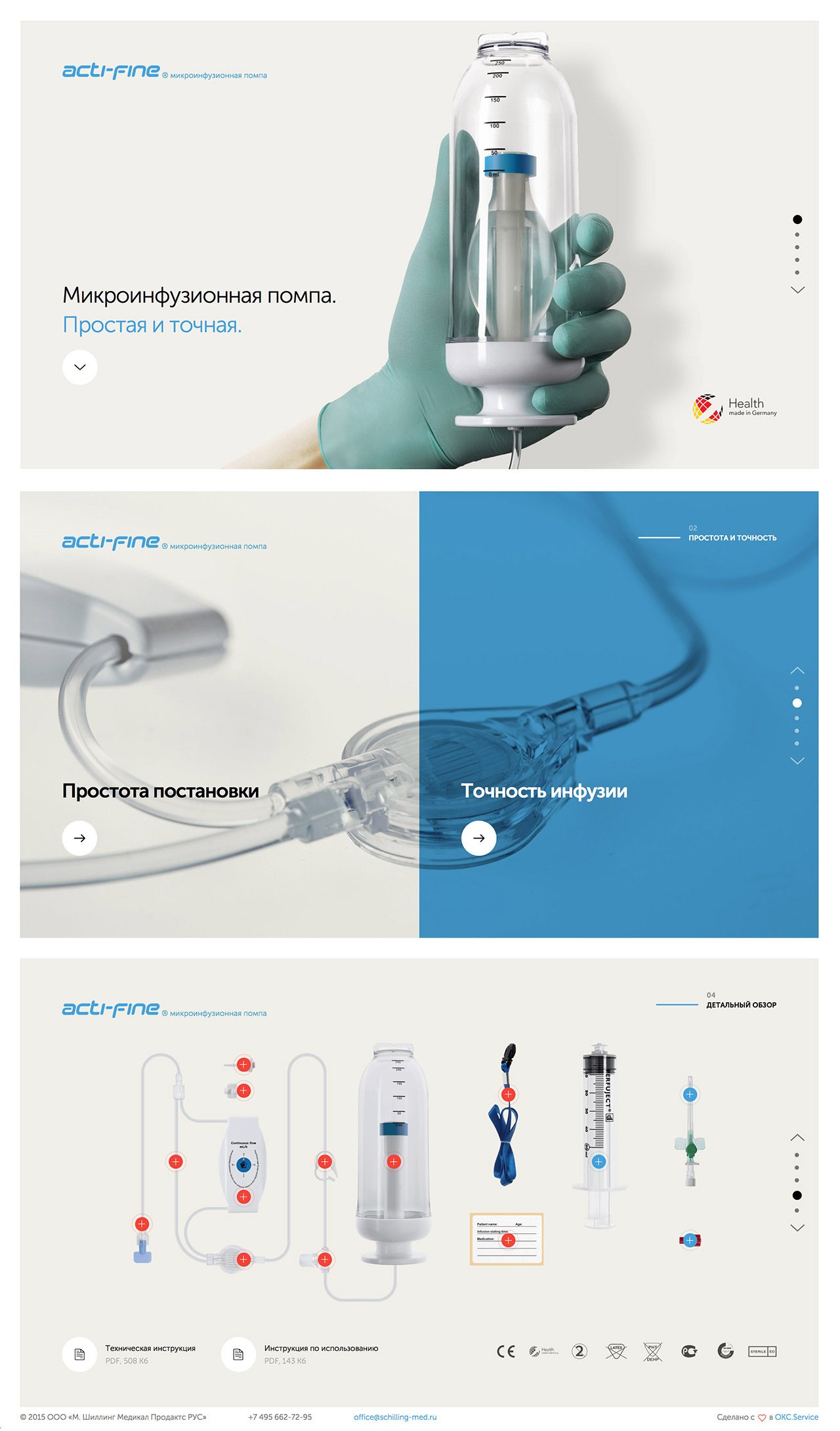 Acti-fine Microinfusion Pump Website Screenshot