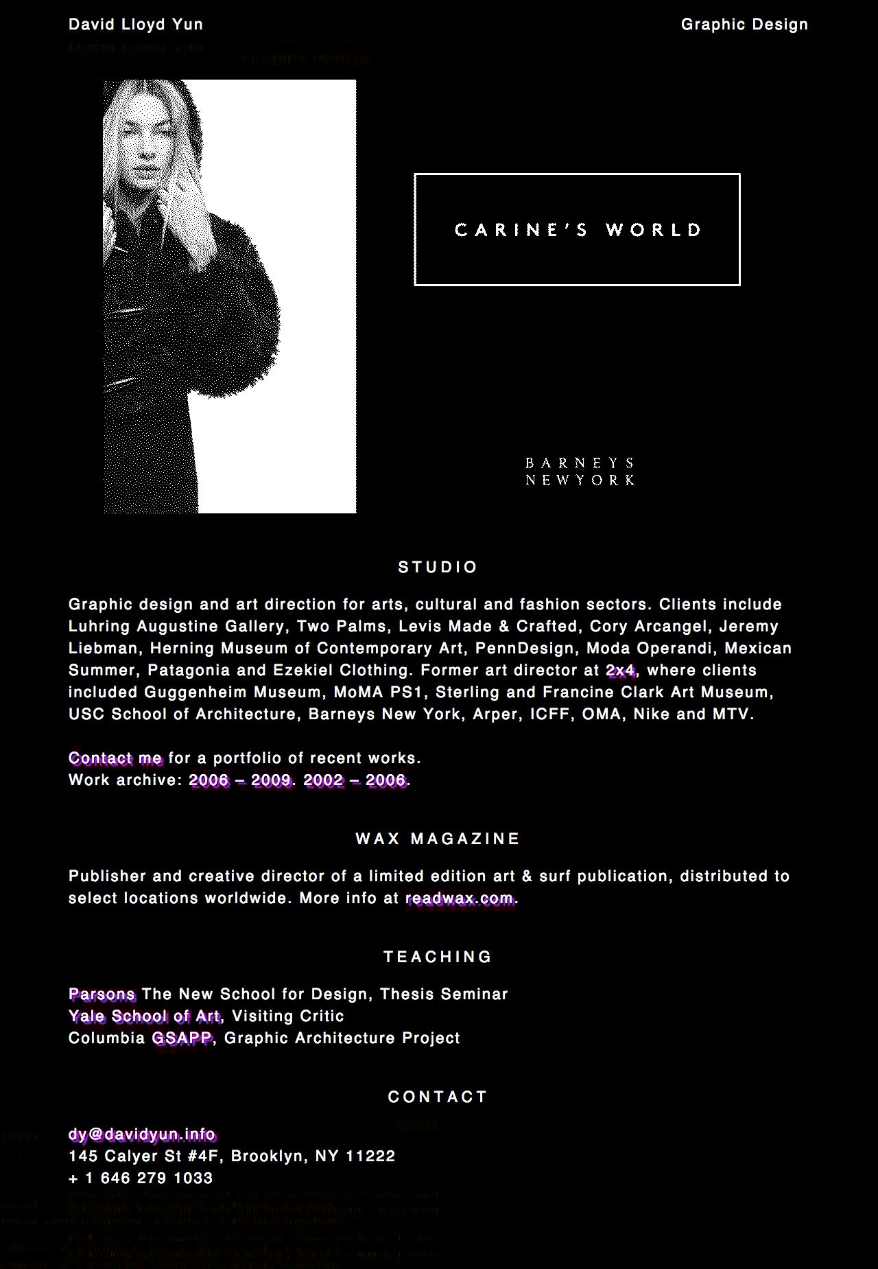 David Lloyd Yun Website Screenshot