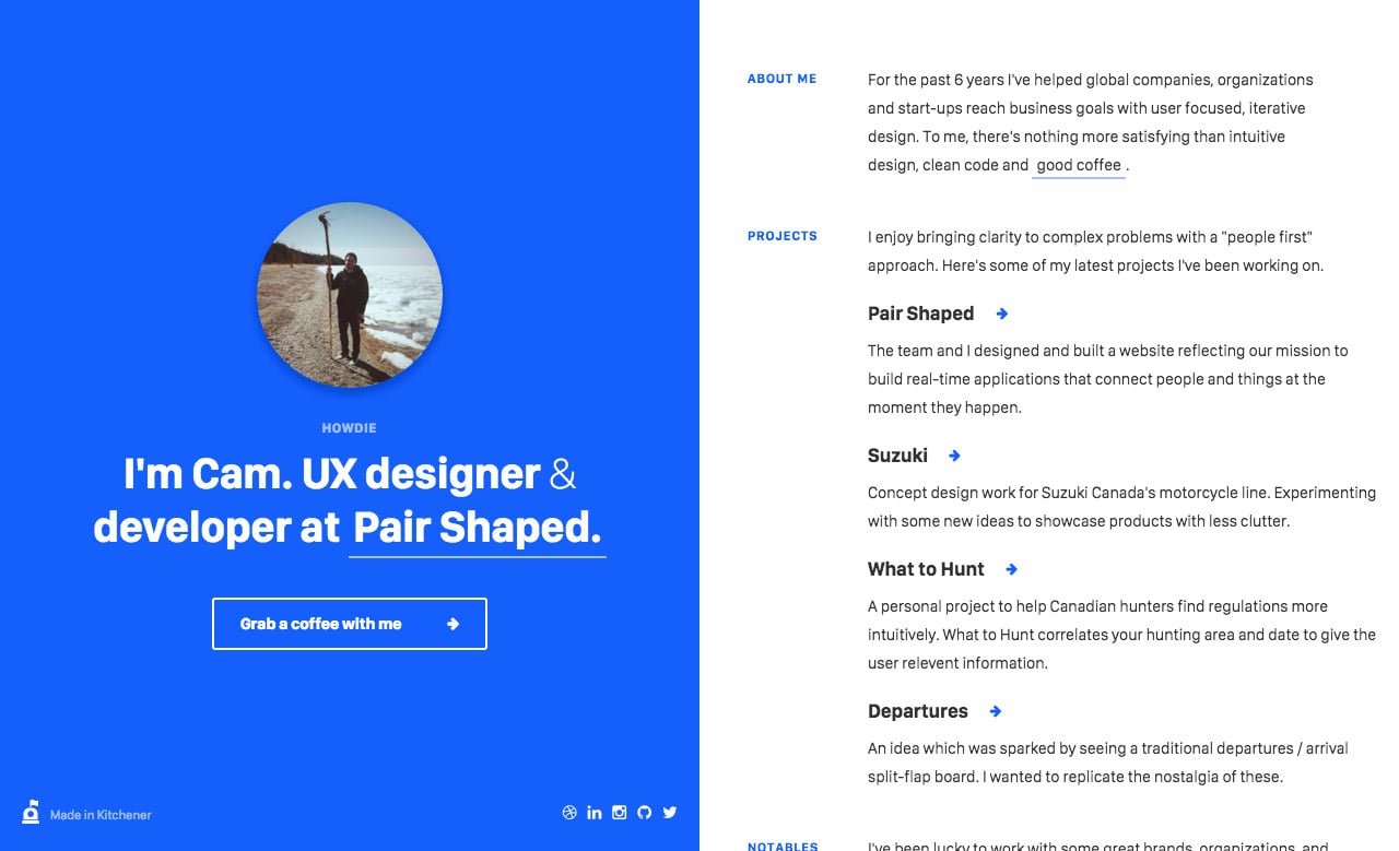 Cam Strobel Website Screenshot