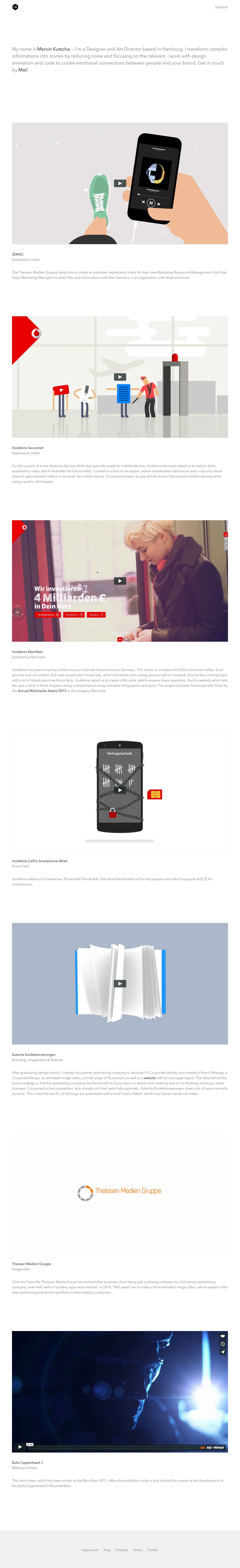 Marvin Kutscha Website Screenshot