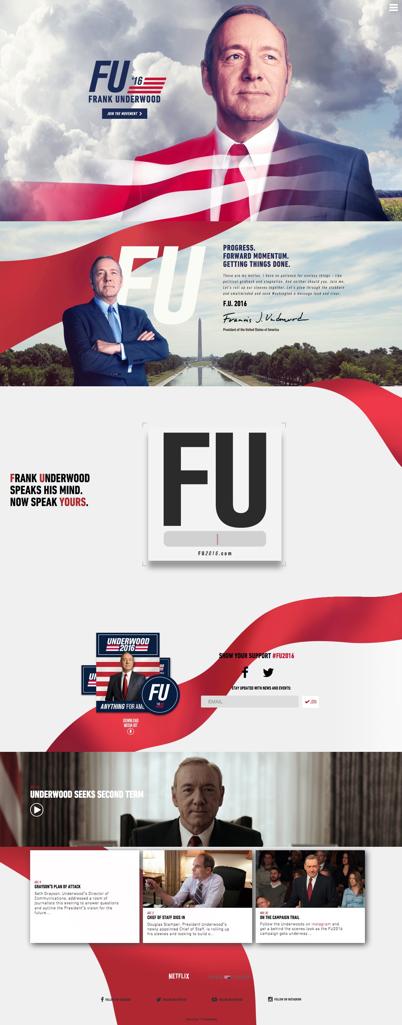 Frank Underwood 2016 Website Screenshot