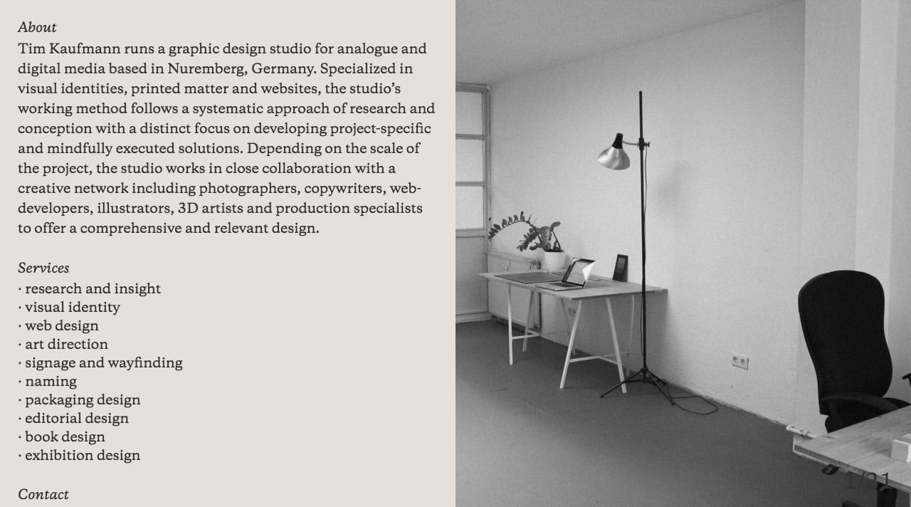 Tim Kaufmann Website Screenshot