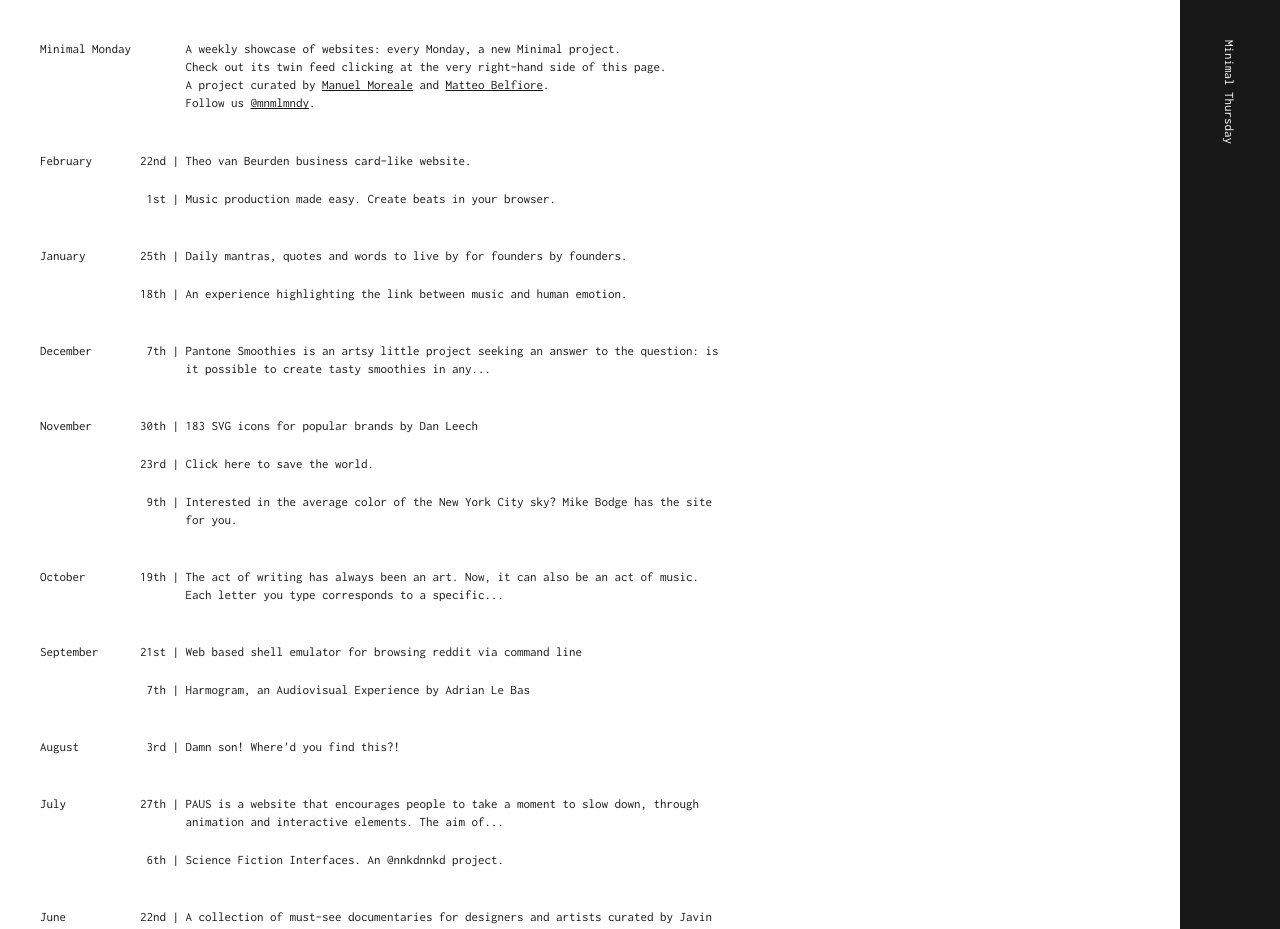 Minimal Monday Website Screenshot