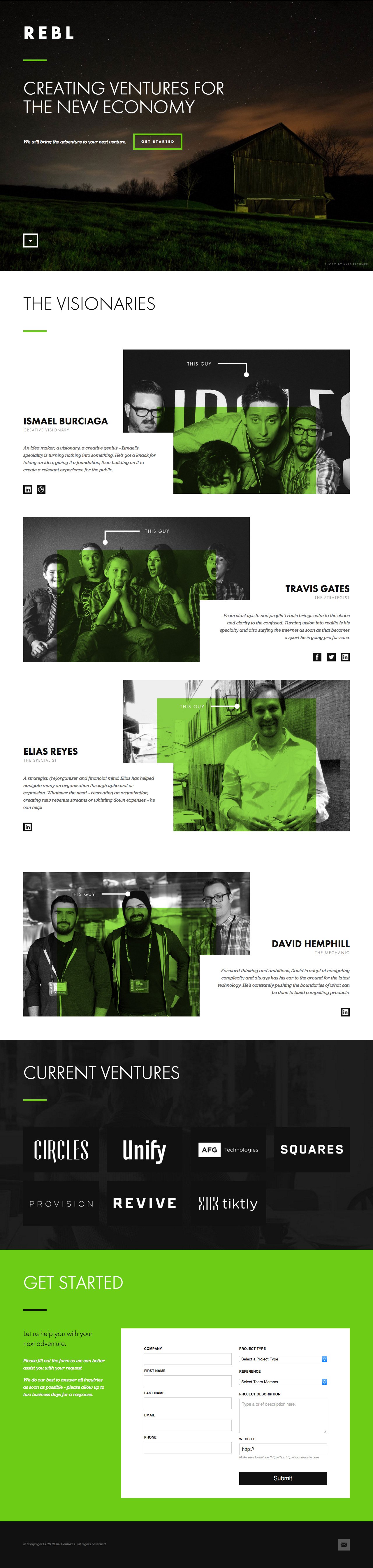 REBL Ventures Website Screenshot